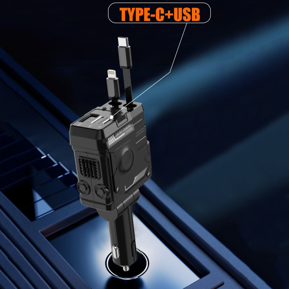 Автомобільний зарядний пристрій WUW C236 36W (with cable Type-C+Lightning)