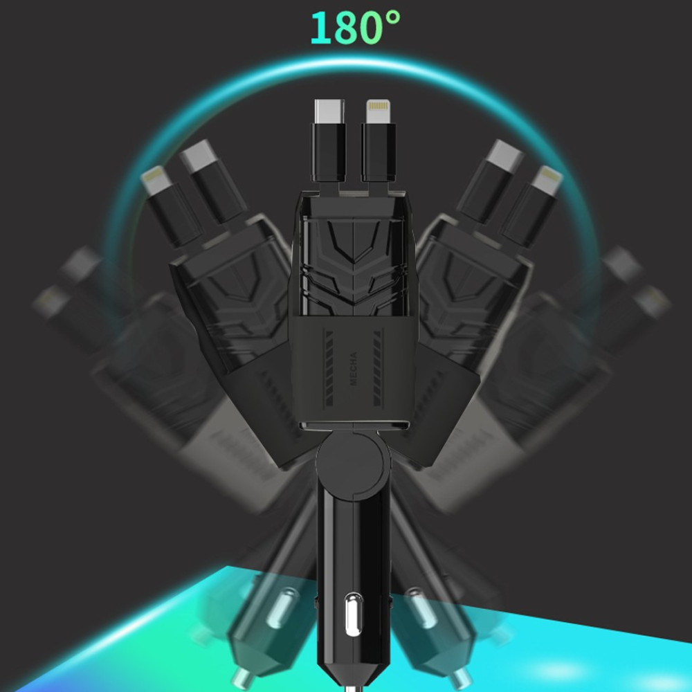 Автомобільний зарядний пристрій WUW C236 36W (with cable Type-C+Lightning)