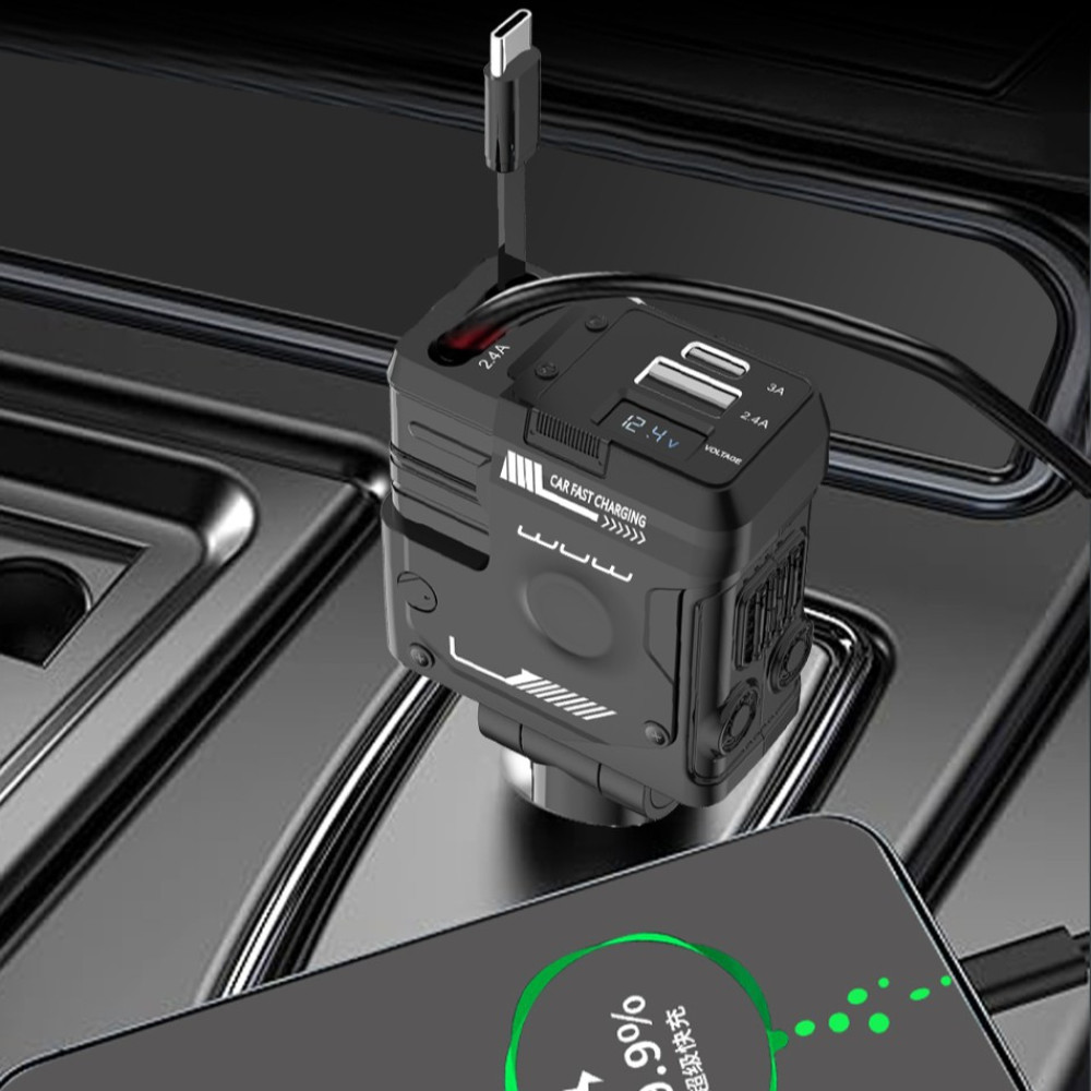 Автомобільний зарядний пристрій WUW C236 36W (with cable Type-C+Lightning)