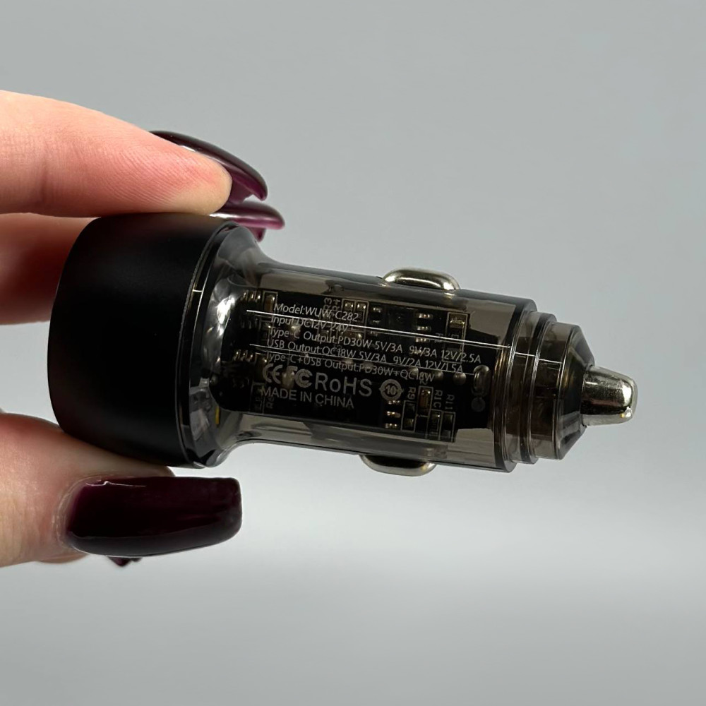 Автомобільний зарядний пристрій WUW T103L PD30W+QC3.0 Type-C to Lightning