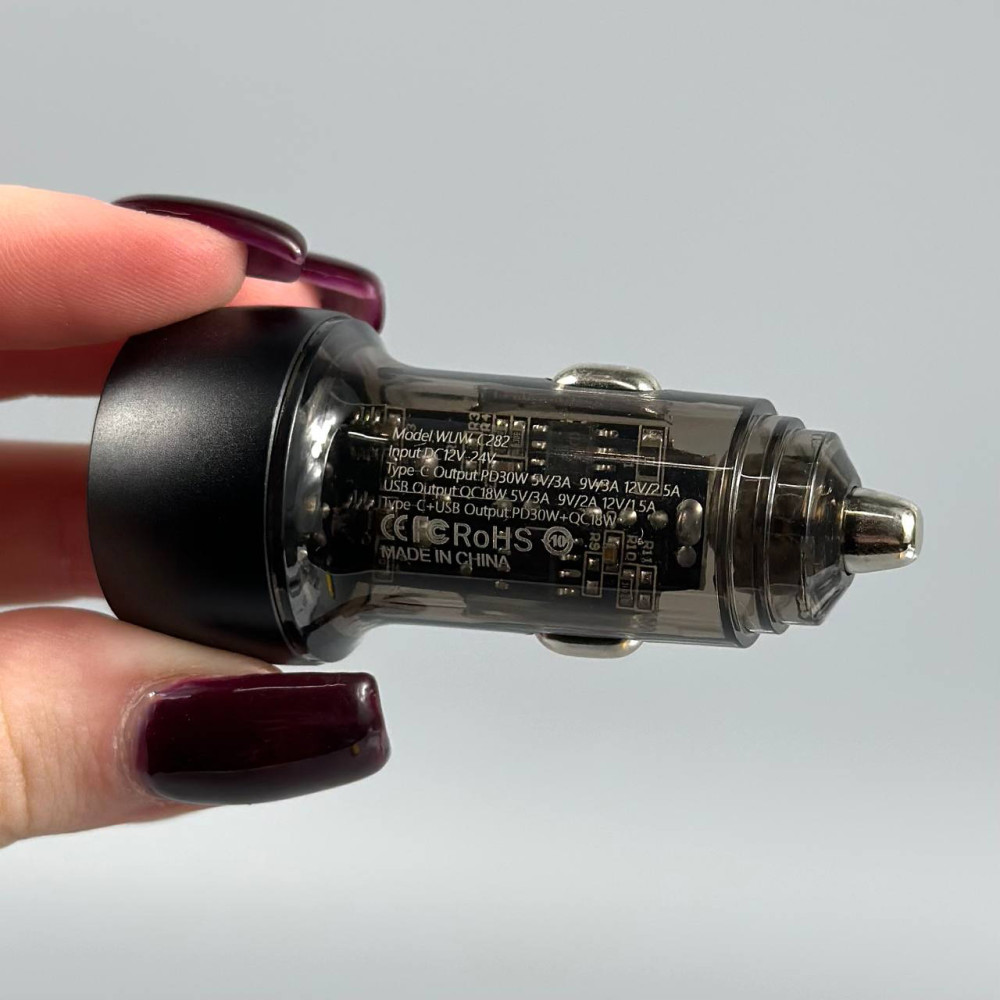 Автомобільний зарядний пристрій WUW T103C PD30W+QC3.0 Type-C to Type-C