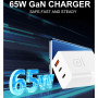 Мережевий зарядний пристрій WUW C157 GAN PD20W+65W