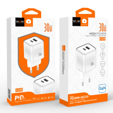Мережевий зарядний пристрій WUW C228 GaN PD30W+QC3.0