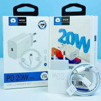 Мережевий зарядний пристрій WUW T74 PD20W Type-C to Lightning