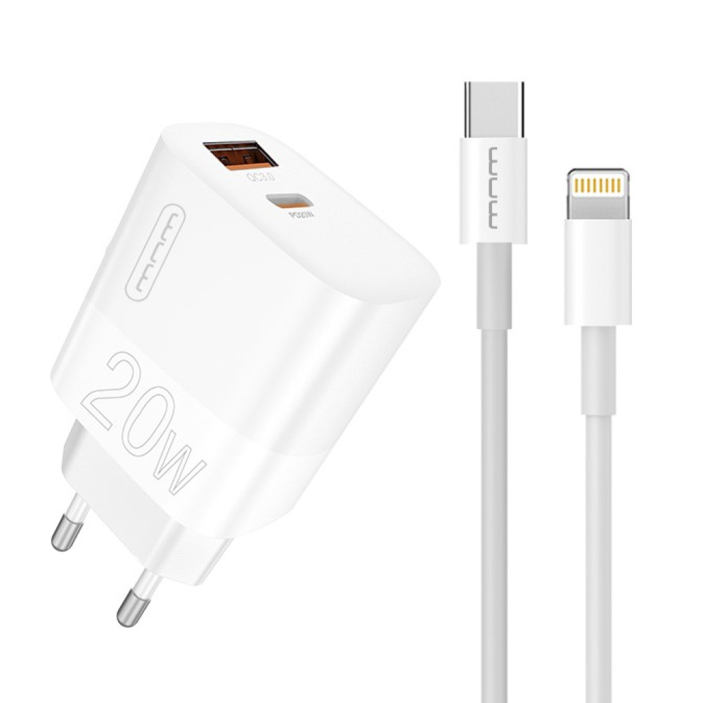 Мережевий зарядний пристрій WUW T83 PD20W+QC3.0 Type-C to Lightning