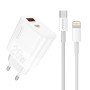 Мережевий зарядний пристрій WUW T83 PD20W+QC3.0 Type-C to Lightning