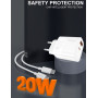 Мережевий зарядний пристрій WUW T83 PD20W+QC3.0 Type-C to Lightning