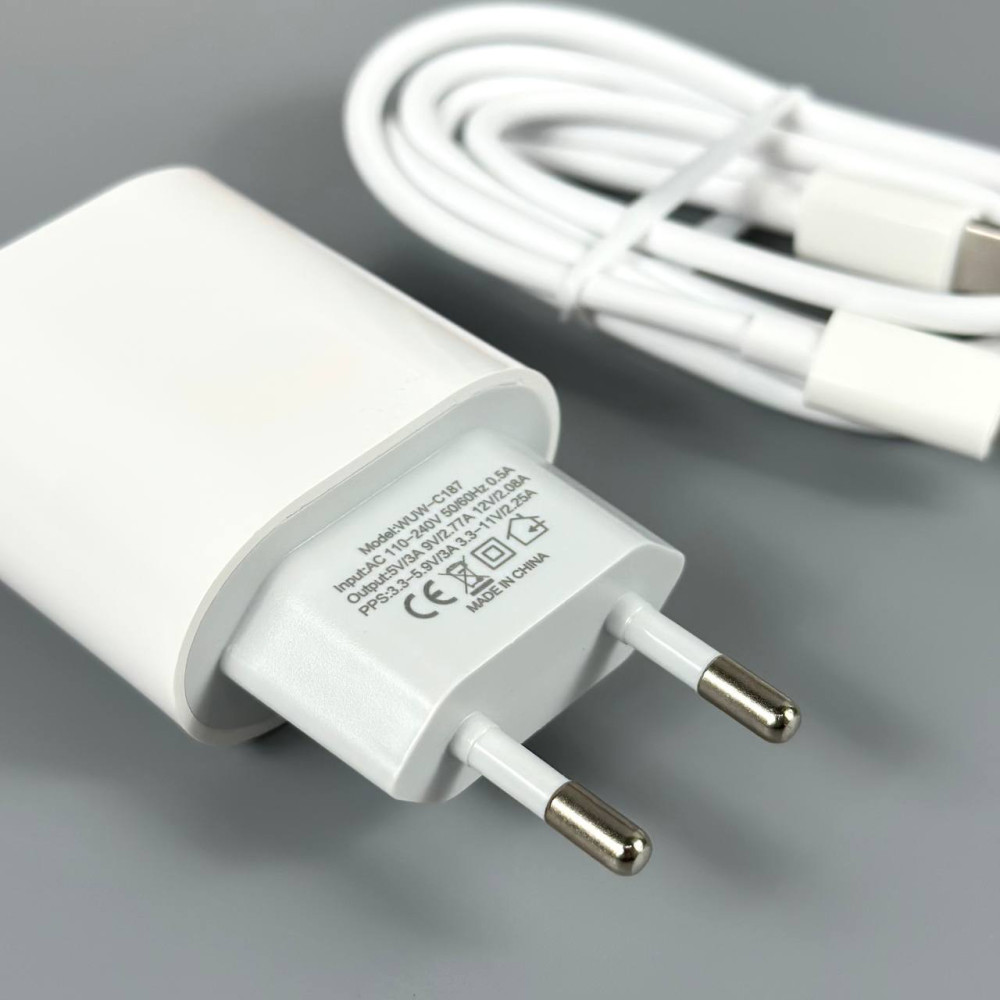 Мережевий зарядний пристрій WUW T86 PD25W Type-C to Lightning