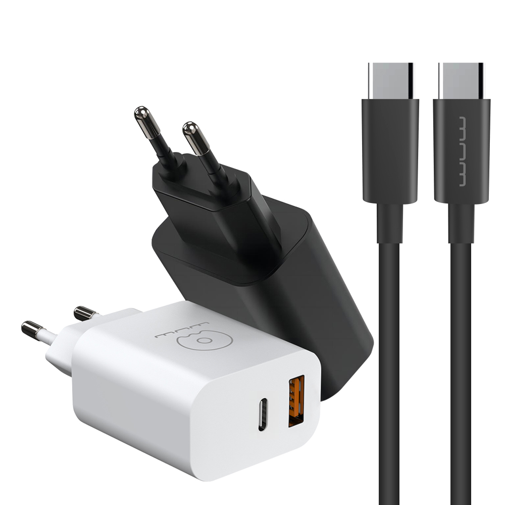 Мережевий зарядний пристрій WUW T72C PD20W+QC18W Type-C to Type-C
