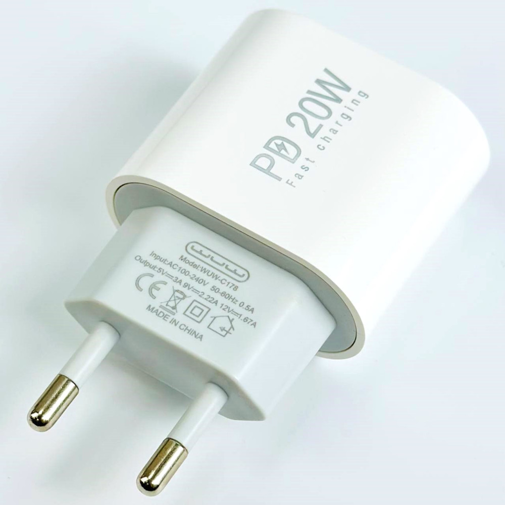 Мережевий зарядний пристрій WUW T79 PD20W Type-C to Type-C