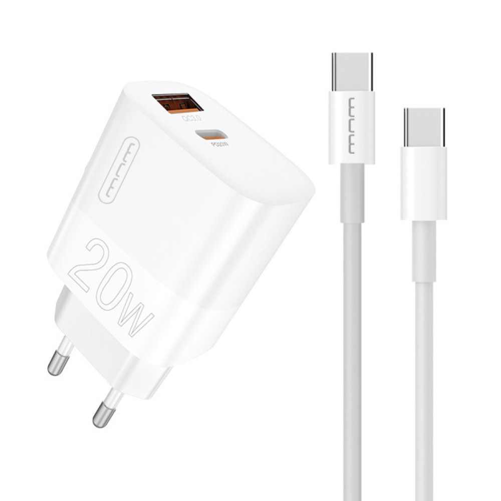 Мережевий зарядний пристрій WUW T83 PD20W+QC3.0 Type-C to Type-C