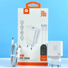 Мережевий зарядний пристрій WUW T84 PD30W Type-C to Type-C