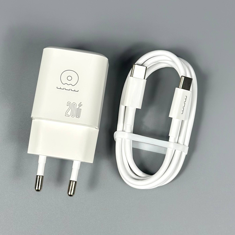 Мережевий зарядний пристрій WUW T104C PD20W+QC3.0 Type-C to Type-C