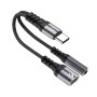 Перехідник WUW X238 2in1 Type-C male to Type-C+3.5mm female