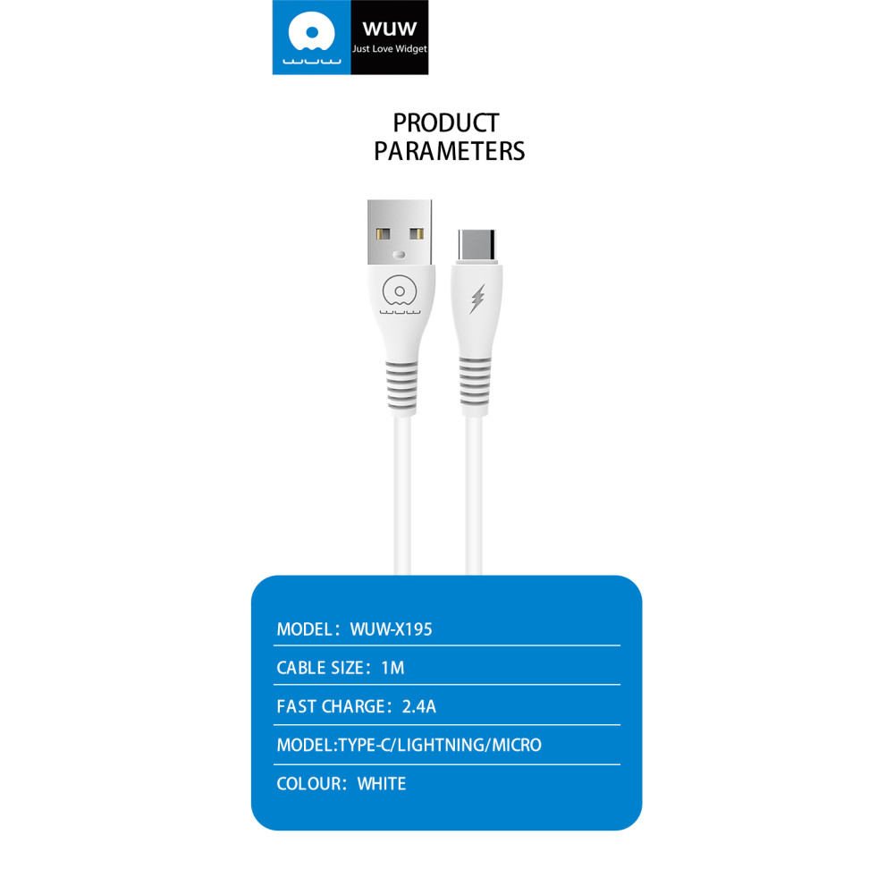 Data Cable WUW X195 Type-C 1m