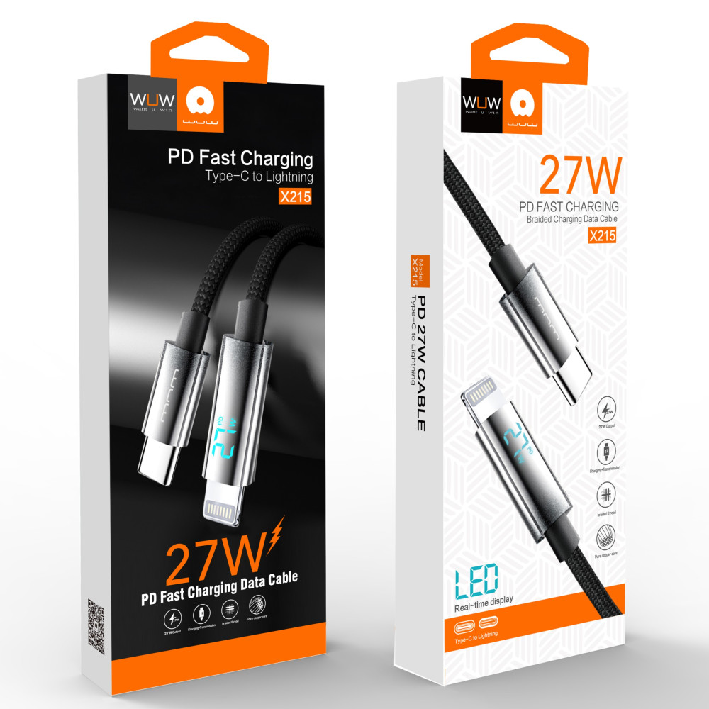 Data Cable WUW X215 Type-C to Lightning 27W 1m