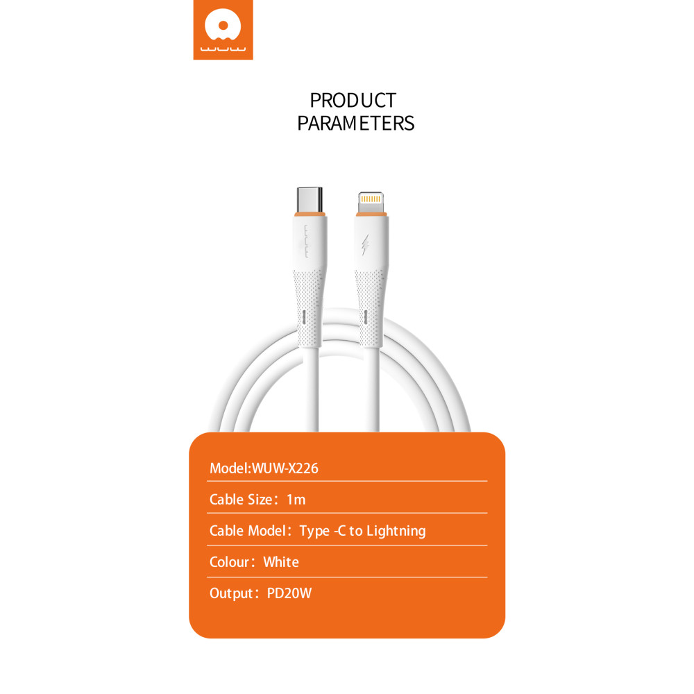 Data Cable WUW X226 Type-C to Lightning 20W 1m