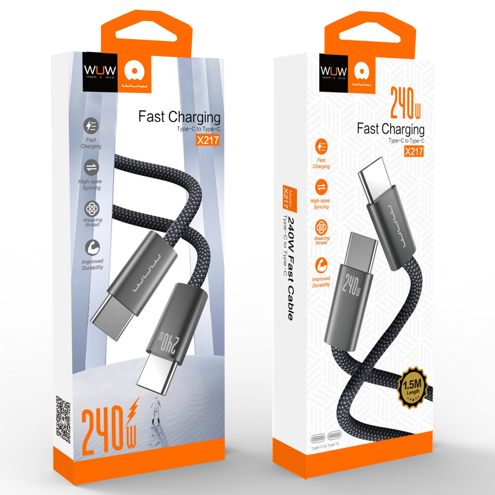 Data Cable WUW X217 Type-C to Type-C 240W 1.5m