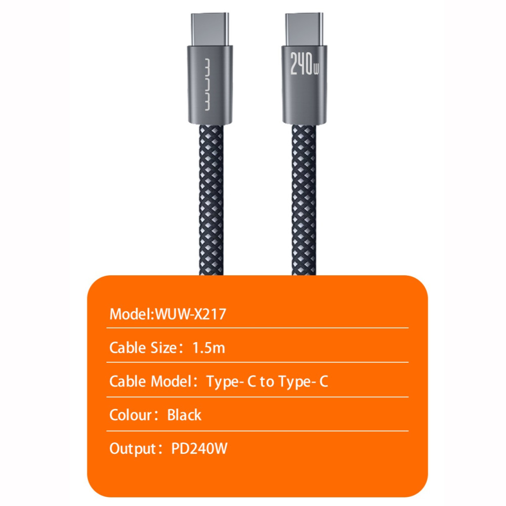 Data Cable WUW X217 Type-C to Type-C 240W 1.5m