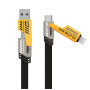 Data Cable WUW X207 4in1 Lighning+Type-C+Type-C to Lighning+Type-C to Type-C 65W 1m