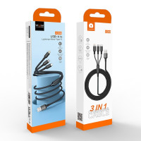 Data Cable WUW X208 3in1 Lightning+Micro+Type-C 1m