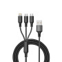 Data Cable WUW X208 3in1 Lightning+Micro+Type-C 1m