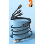 Data Cable WUW X208 3in1 Lightning+Micro+Type-C 1m