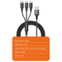 Data Cable WUW X208 3in1 Lightning+Micro+Type-C 1m