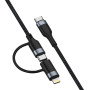Data Cable WUW X194 2in1 Type-C+Type-C to Lightning 1m