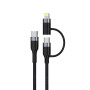 Data Cable WUW X194 2in1 Type-C+Type-C to Lightning 1m
