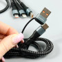 Data Cable WUW X231 5in1 Lighning+Micro+Type-C to Type-C+USB 1.2m