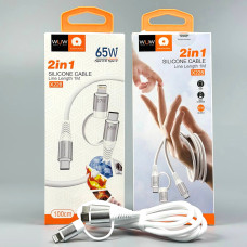 Data Cable WUW X228 2in1 Type-C to Type-C+Lightning 1m