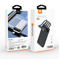 УМБ Power Bank WUW Y130 10000mAh 2.1A (with cable Lightning+Micro+Type-C+USB)