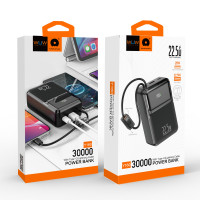 УМБ Power Bank WUW Y160 30000mAh PD20W+22.5W (with cable Type-C+Lightning)