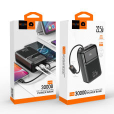 УМБ Power Bank WUW Y160 30000mAh PD20W+22.5W (with cable Type-C+Lightning)