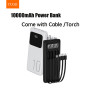 УМБ Power Bank WUW TUGI Y11 10000mAh 2.1A (with cable Type-C+Micro+Lightning+USB) з ліхтарем