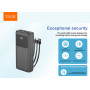 УМБ Power Bank WUW TUGI Y31 30000mAh 2.1A (with cable Type-C+Micro+Lightning+USB) з ліхтарем