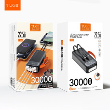 УМБ Power Bank TUGII WUW Y300 30000mAh PD22.5W+QC3.0 (with cable Type-C+Lightning) з ліхтарем