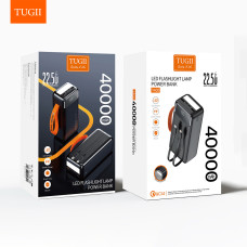 УМБ Power Bank TUGII WUW Y400 40000mAh PD22.5W+QC3.0 (with cable Type-C+Lightning) з ліхтарем