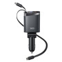 Автомобільний зарядний пристрій XO CC71 Metal Smart 4in1 108W (з висувним кабелем Type-C 45W+Lightning 27W)