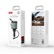 Автомобільний зарядний пристрій XO CC63 B1 Starry Sky Top 45W (з висувним кабелем Type-C+Lightning)
