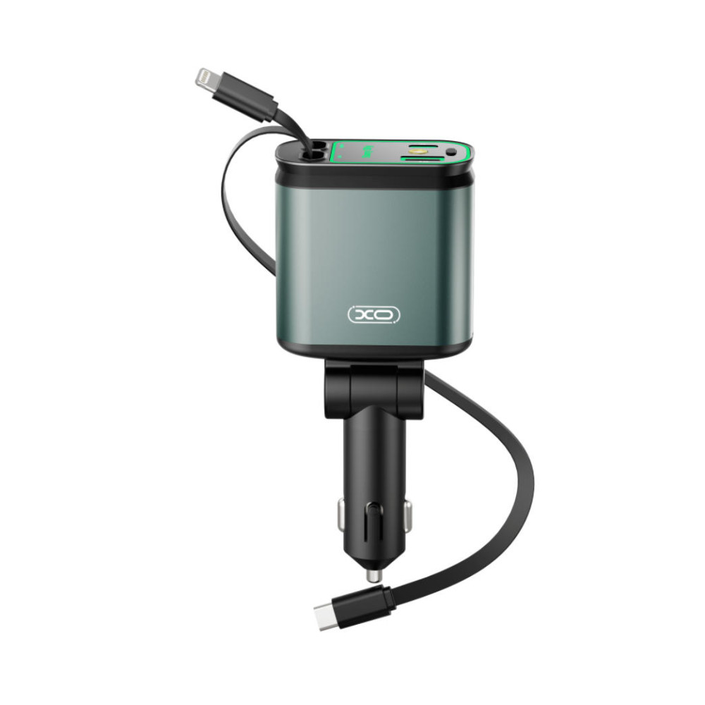 Автомобільний зарядний пристрій XO CC63 B1 Starry Sky Top 45W (з висувним кабелем Type-C+Lightning)