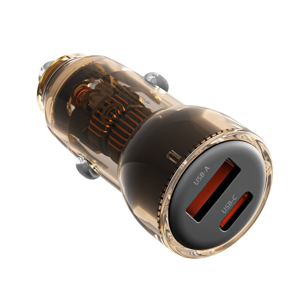 Автомобільний зарядний пристрій XO CC60 Smart 60W Type-C to Type-C