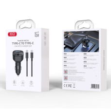 FM Модулятор (Автомобільний зарядний пристрій) XO BCC18 Smart 15W Type-C to Type-C