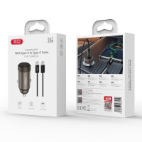 Автомобільний зарядний пристрій XO CC70 mini Metal PD30W Type-C to Type-C
