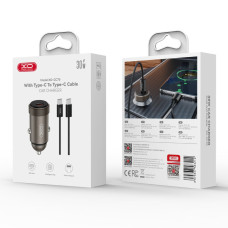 Автомобільний зарядний пристрій XO CC70 mini Metal PD30W Type-C to Type-C