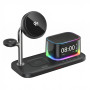 Бездротовий зарядний пристрій XO CX045 5in1 Qi2.2, 25W (Clock+Speaker+Light+Mobile+Watch+Headphones)