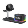 Бездротовий зарядний пристрій XO CX045 5in1 Qi2.2, 25W (Clock+Speaker+Light+Mobile+Watch+Headphones)