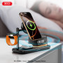 Бездротовий зарядний пристрій XO CX045 5in1 Qi2.2, 25W (Clock+Speaker+Light+Mobile+Watch+Headphones)