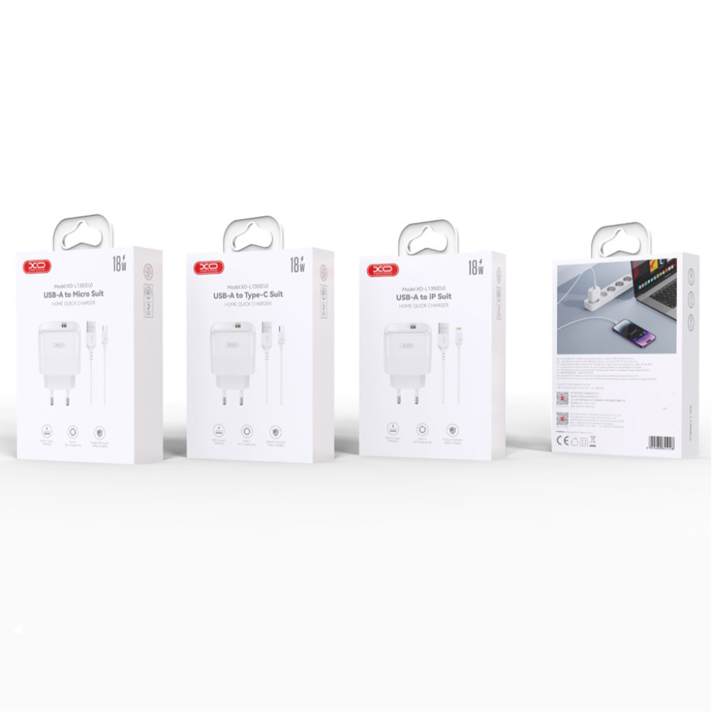 Мережевий зарядний пристрій XO L135 QC18W Type-C